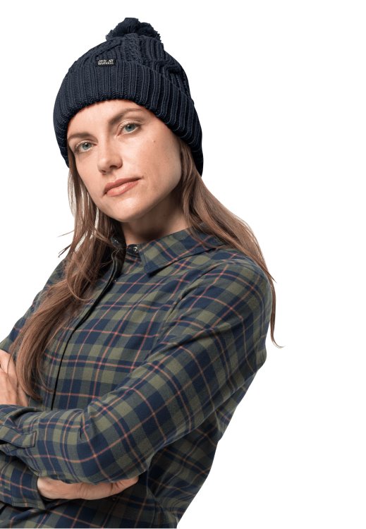 Brand Jack Wolfskin Stormlock Pompom Beanie Origin Night Blue