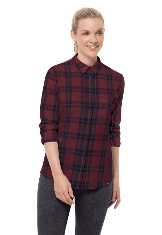 Collection Cordovan Red Checks Passenger Shirt W Brand Jack Wolfskin