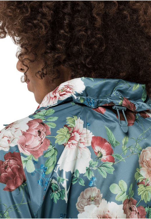 Flower Blouson W Hot Brand Jack Wolfskin Teal Grey All Over