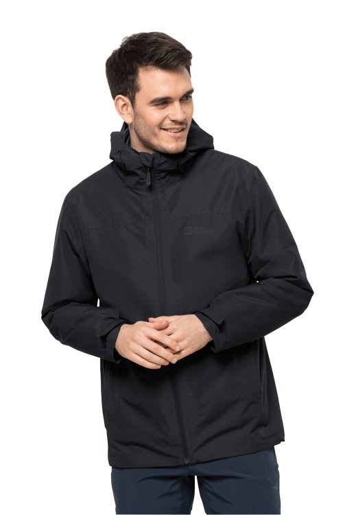 Black Taubenberg 3in1 Jacket M Brand Jack Wolfskin Fashion