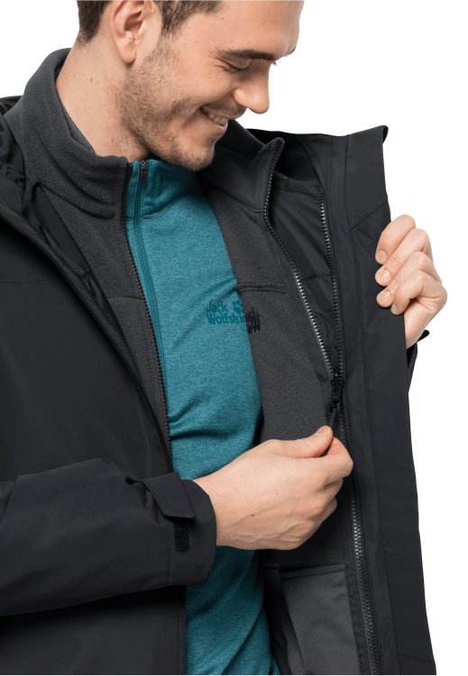 Black Taubenberg 3in1 Jacket M Brand Jack Wolfskin Fashion