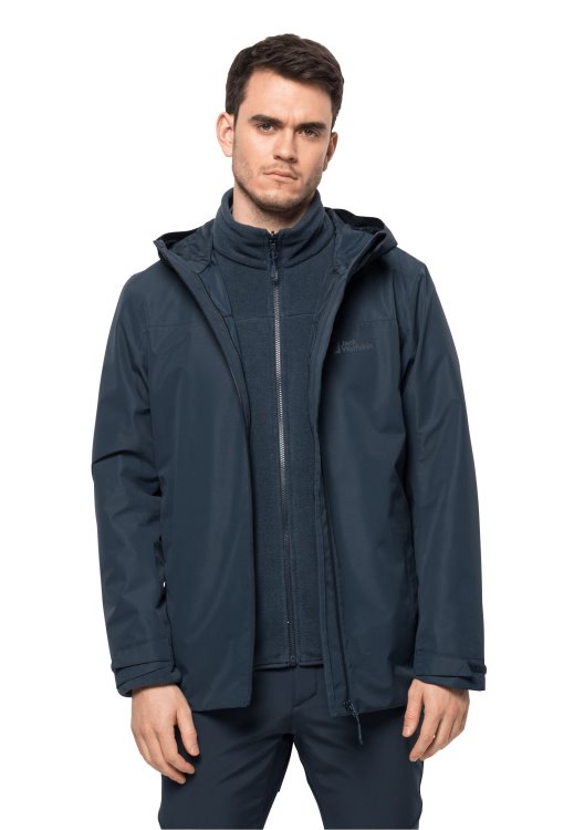 Origins Brand Jack Wolfskin Night Blue Taubenberg 3in1 Jacket M