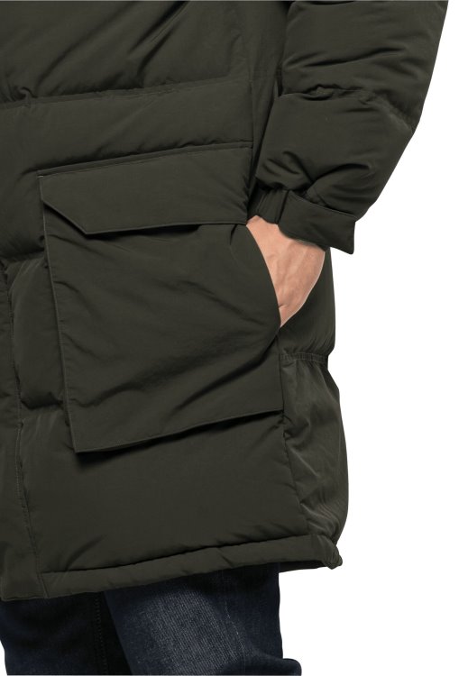 Alex Long Down Jacket M Brand Jack Wolfskin Antique Green