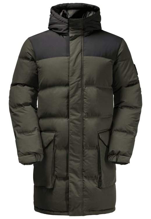 Alex Long Down Jacket M Brand Jack Wolfskin Antique Green