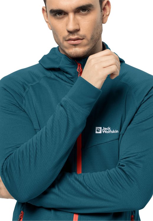 Brand Jack Wolfskin Blue Coral Hydro Grid Hooded Fz M Brand