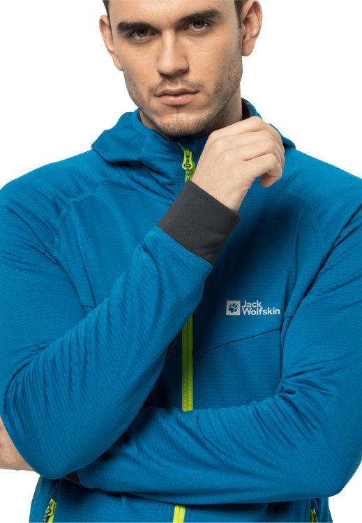 Brand Jack Wolfskin Original Blue Pacific Hydro Grid Hooded Fz M