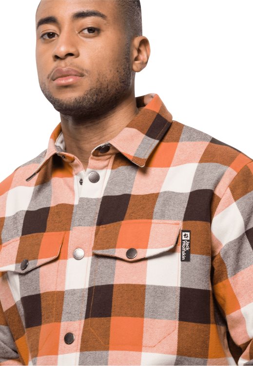 Collections Felsenweg Ins Shirt M Brand Jack Wolfskin Orange Fall Checks