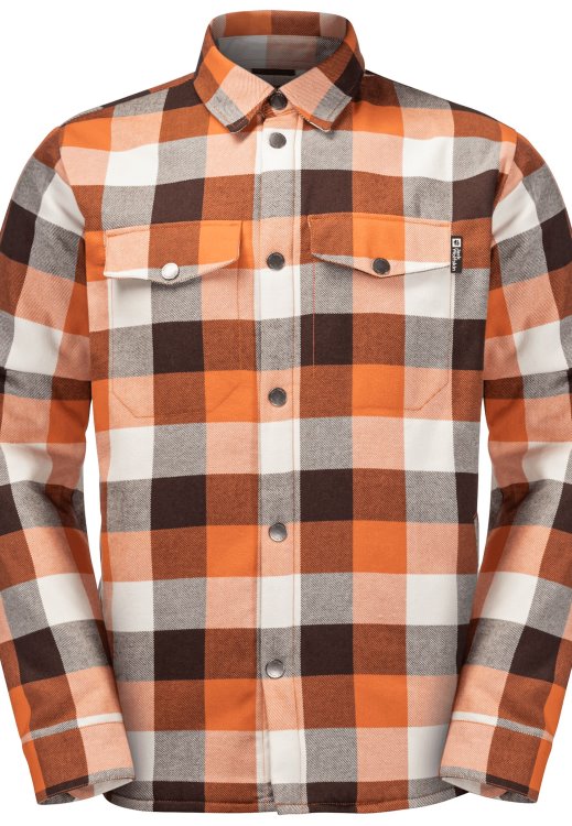 Collections Felsenweg Ins Shirt M Brand Jack Wolfskin Orange Fall Checks