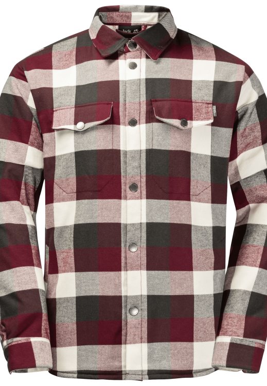 Origin Felsenweg Ins Shirt M Cordovan Red Checks Brand Jack Wolfskin