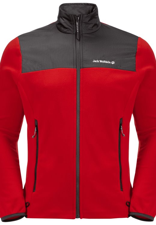 Dna Block Fleece M Adrenaline Red Fashion Brand Jack Wolfskin