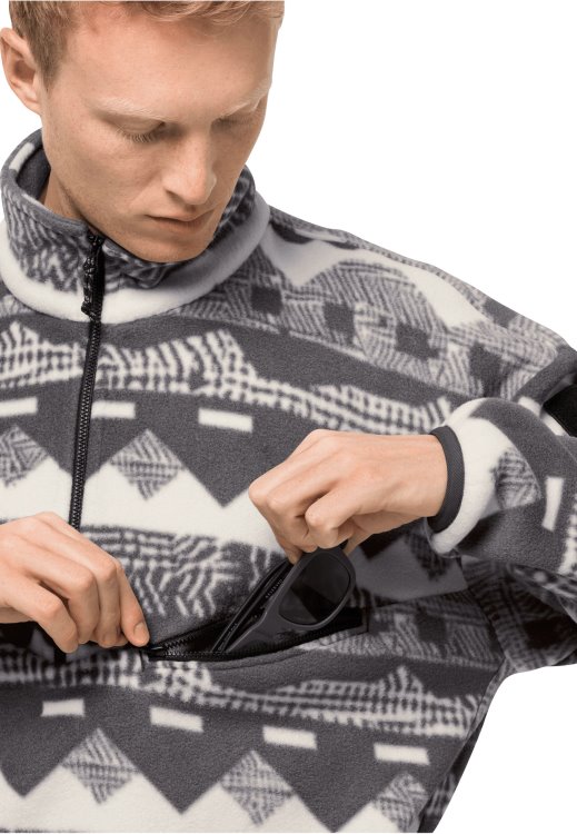 365 Rebel Printed Fleece M Brand Jack Wolfskin Phantom All Over New