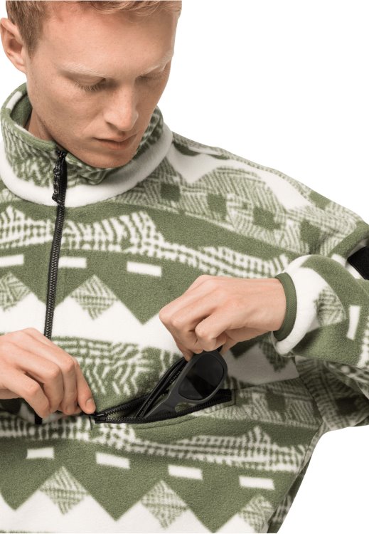 365 Rebel Printed Fleece M Greenwood Allover Brand Jack Wolfskin Collection