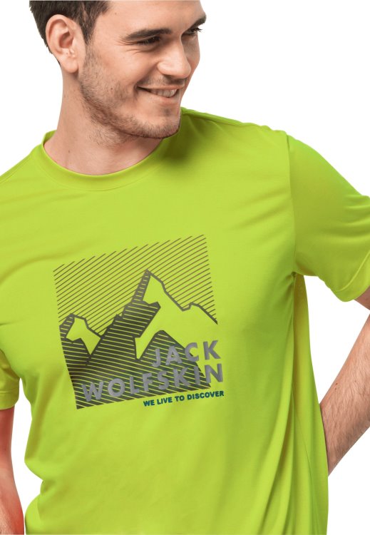 Lime Brand Jack Wolfskin Hiking S/s Graphic T M Brand