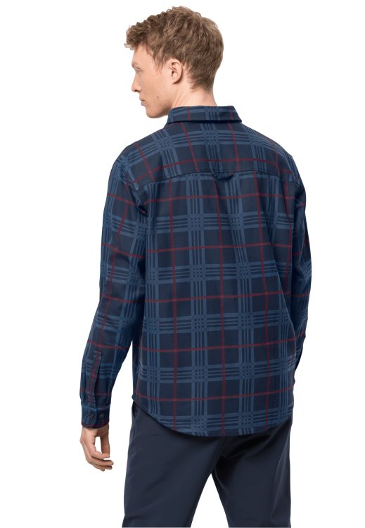 Brand Jack Wolfskin New Cabin View Shirt M Night Blue Checks