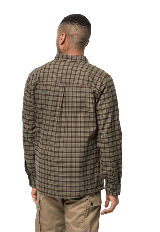 Brand Jack Wolfskin Bergweg Shirt M Dusty Olive Checks Collection