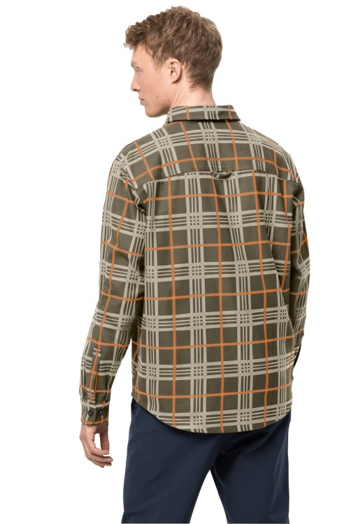 Dusty Olive Checks Brand Jack Wolfskin Cabin View Shirt M Origins