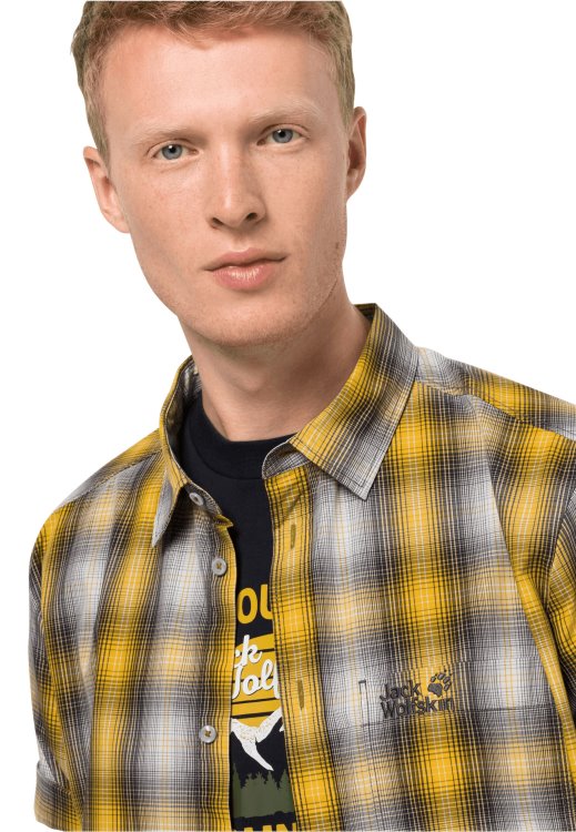 Hot Chili Shirt M Best Burly Yellow Xt Checks Brand Jack Wolfskin