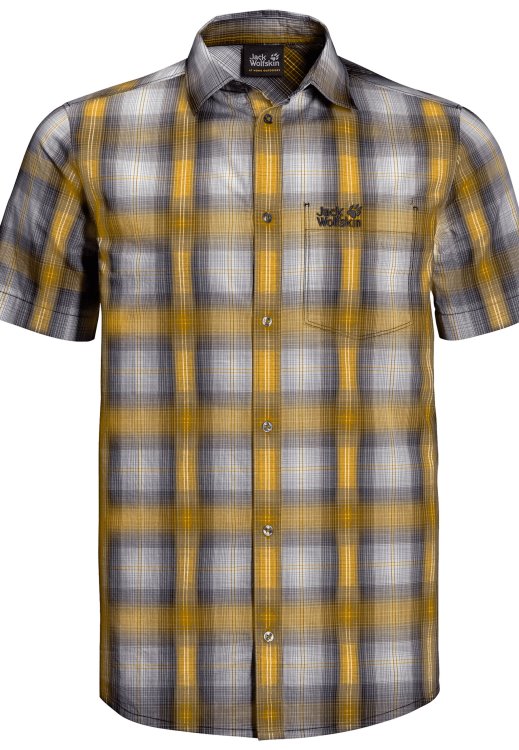 Hot Chili Shirt M Best Burly Yellow Xt Checks Brand Jack Wolfskin