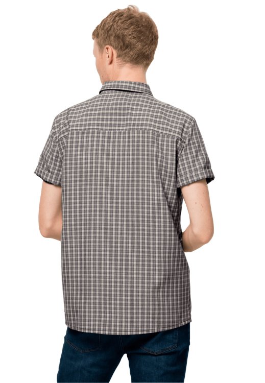 Origin El Dorado Shirt Men Asphalt Check Brand Jack Wolfskin