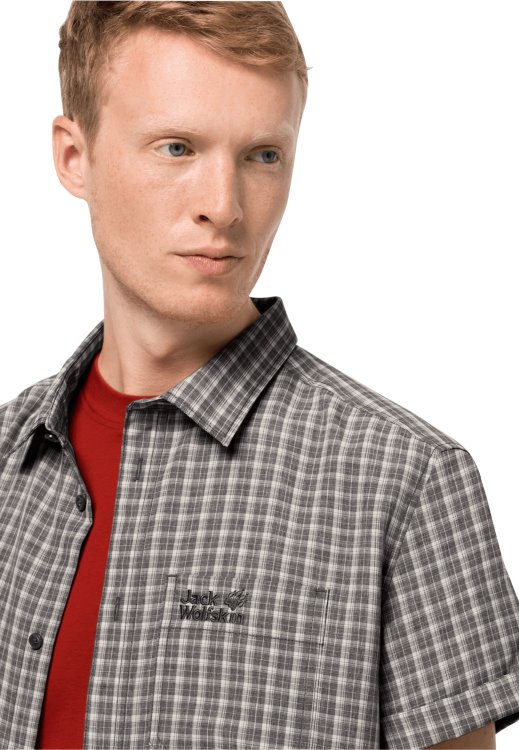 Origin El Dorado Shirt Men Asphalt Check Brand Jack Wolfskin