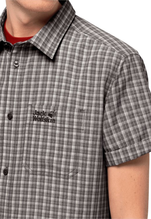 Origin El Dorado Shirt Men Asphalt Check Brand Jack Wolfskin