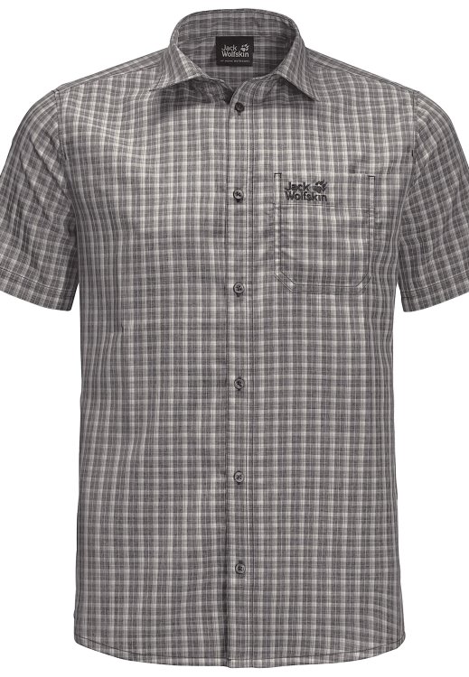 Origin El Dorado Shirt Men Asphalt Check Brand Jack Wolfskin
