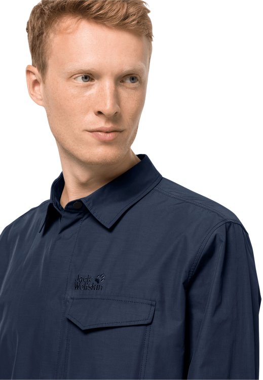 Origins Brand Jack Wolfskin Night Blue Lakeside Roll-up Shirt M
