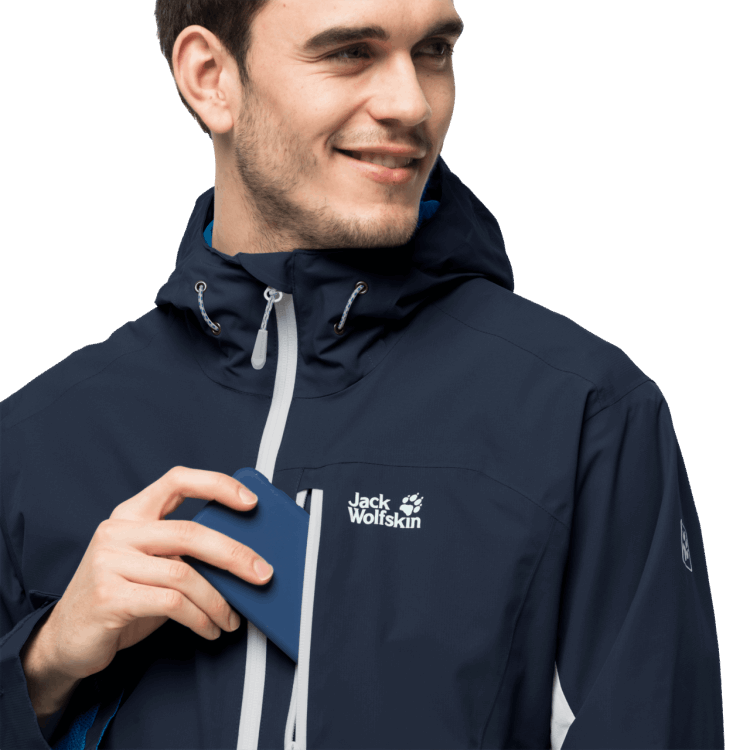 Men's Eagle Peak Jacket Brand Jack Wolfskin Blue Pacific New