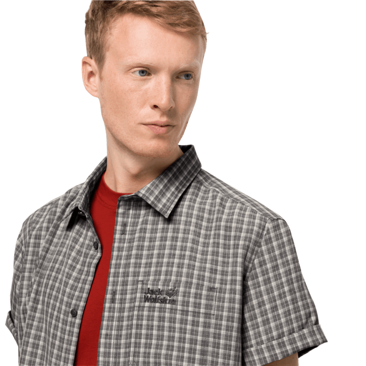 Brand Jack Wolfskin Asphalt Check Men's El Dorado Shirt Original