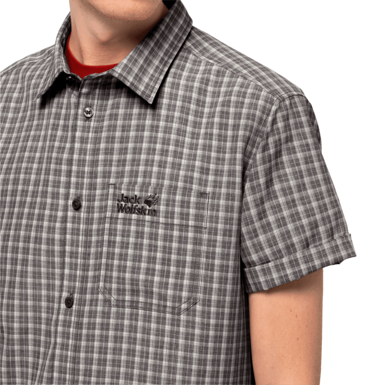 Brand Jack Wolfskin Asphalt Check Men's El Dorado Shirt Original