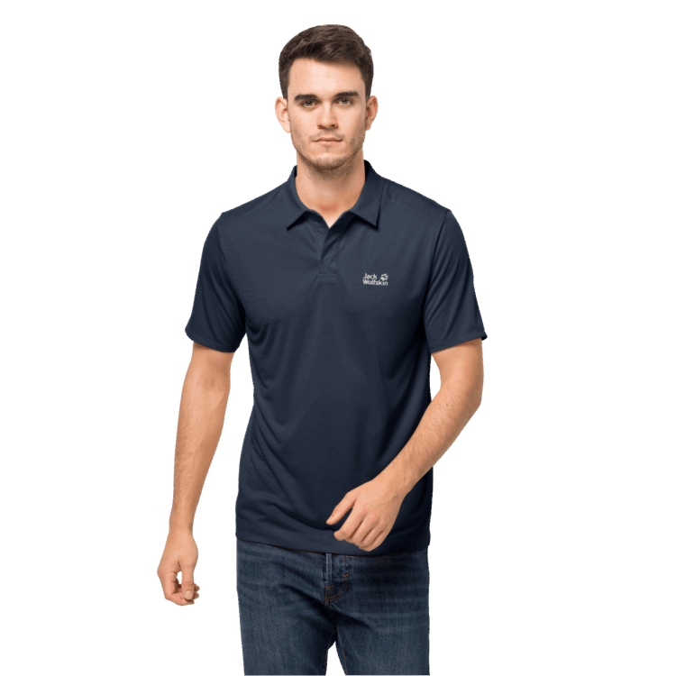 Night Blue Men's Pack & Go Polo Collection Brand Jack Wolfskin