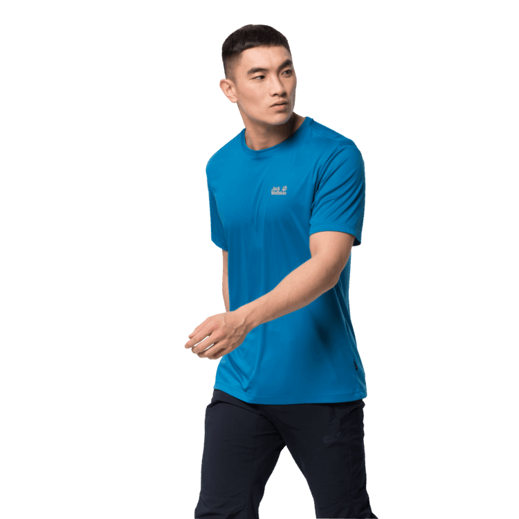 Brand Jack Wolfskin Fashion Men's Tech T Blue Pacific