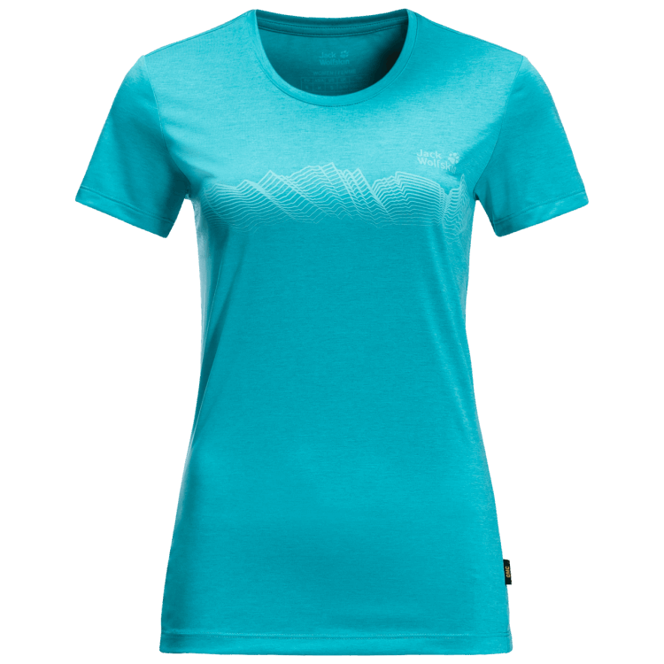 Women's Crosstrail Graphic T Dark Aqua Brand Jack Wolfskin