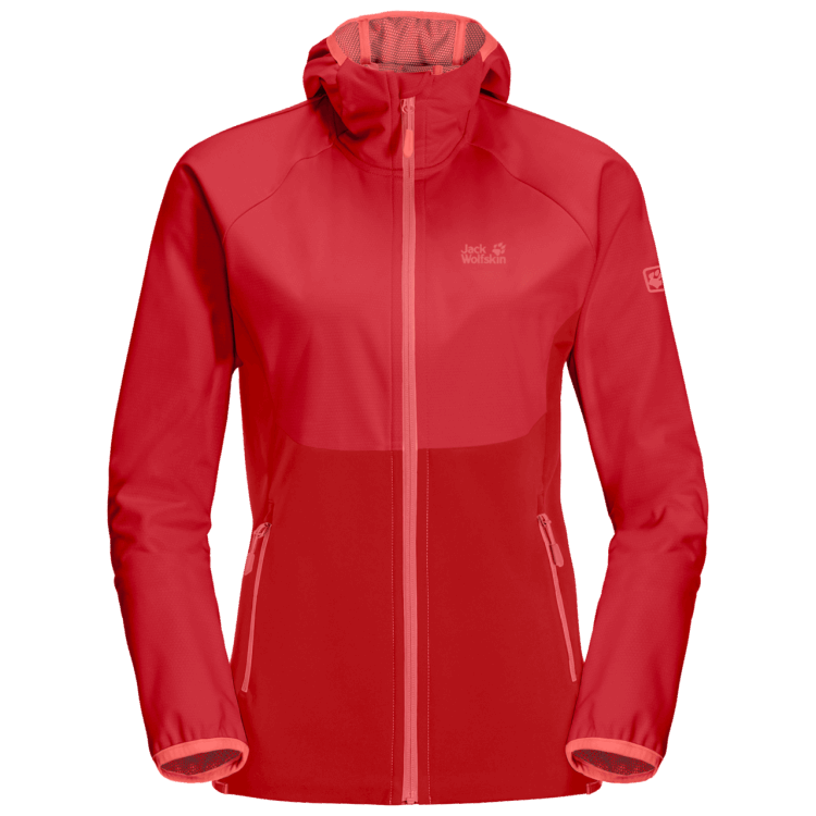 Brand Jack Wolfskin Women's Go Hike Softshell Origins Bright Scarlet