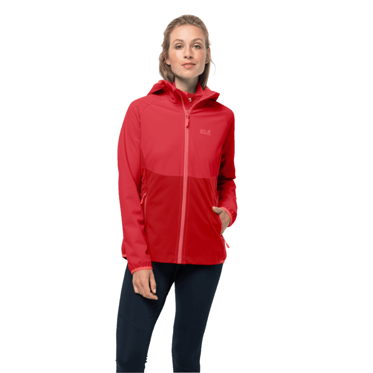 Brand Jack Wolfskin Women's Go Hike Softshell Origins Bright Scarlet