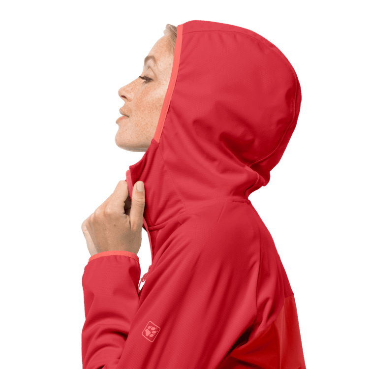 Brand Jack Wolfskin Women's Go Hike Softshell Origins Bright Scarlet