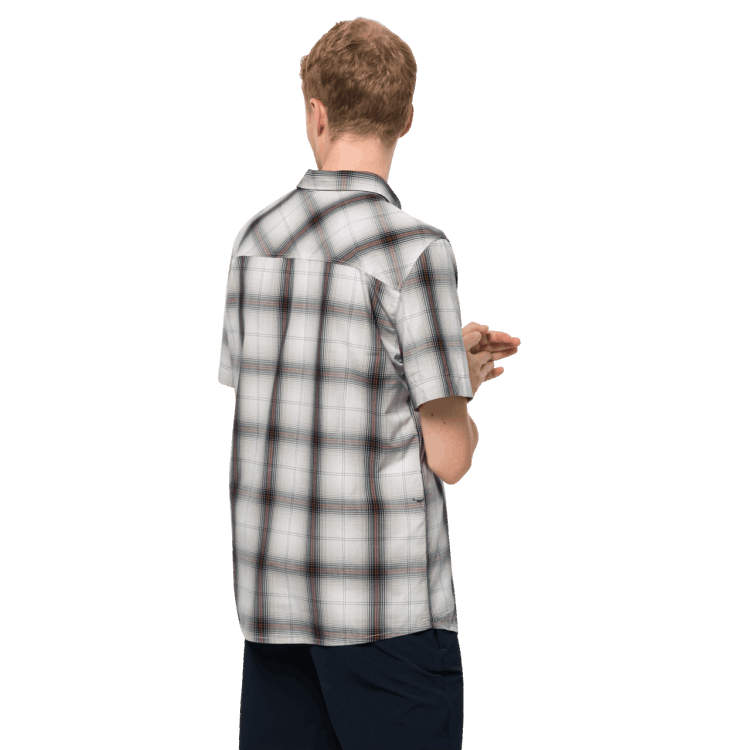 New Brand Jack Wolfskin Men's Hot Chili Shirt Dusty Grey Checks
