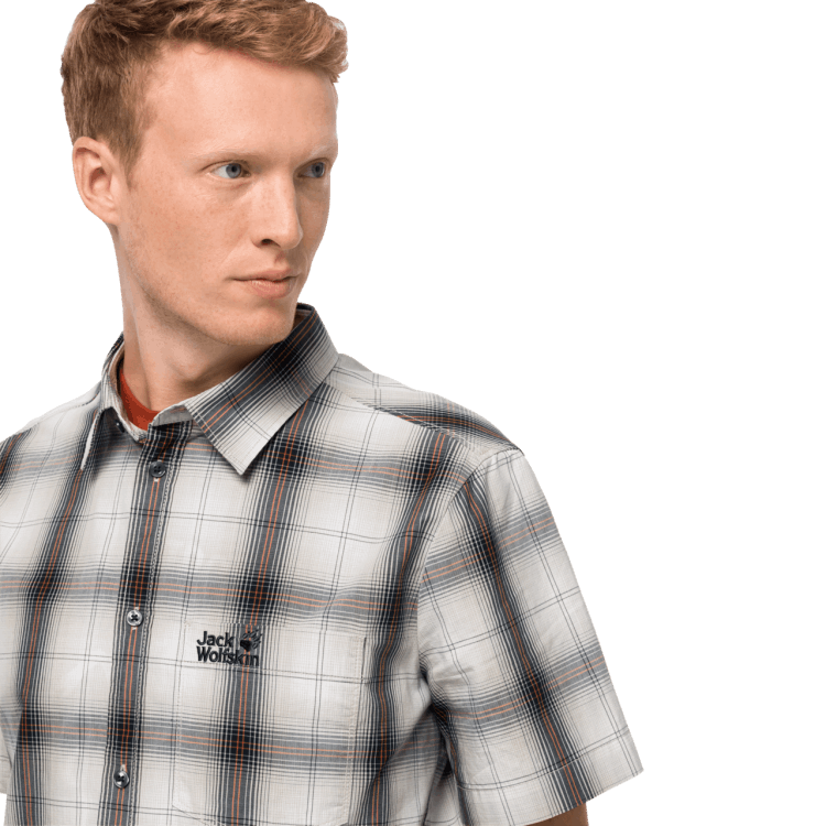 New Brand Jack Wolfskin Men's Hot Chili Shirt Dusty Grey Checks