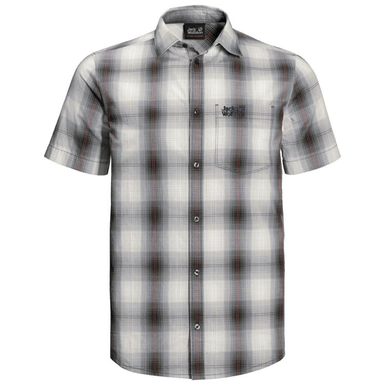 New Brand Jack Wolfskin Men's Hot Chili Shirt Dusty Grey Checks