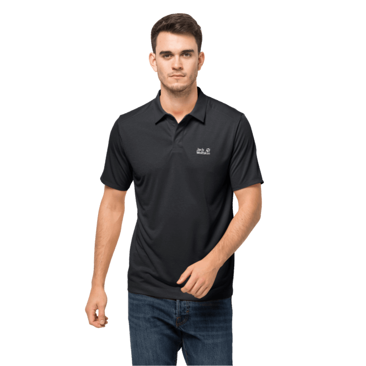 Collections Men's Pack & Go Polo Brand Jack Wolfskin Black