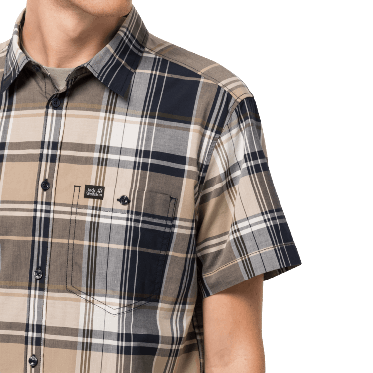 Brand Jack Wolfskin Men's Little Lake Shirt Sand Dune Checks Collection