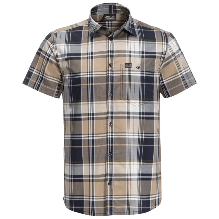 Brand Jack Wolfskin Men's Little Lake Shirt Sand Dune Checks Collection