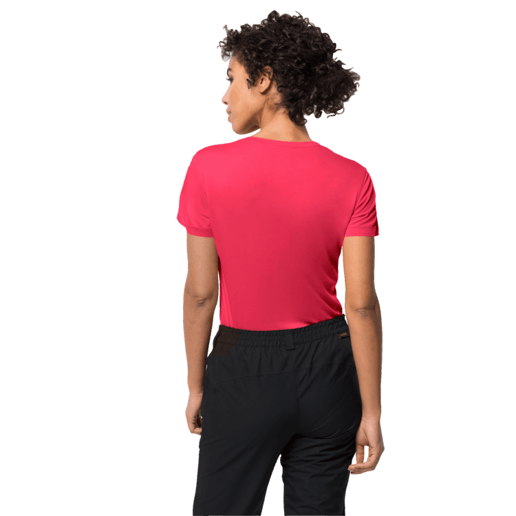 Women's Tech T New Brand Jack Wolfskin Tulip Red