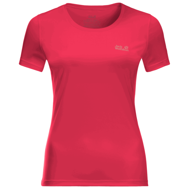 Women's Tech T New Brand Jack Wolfskin Tulip Red
