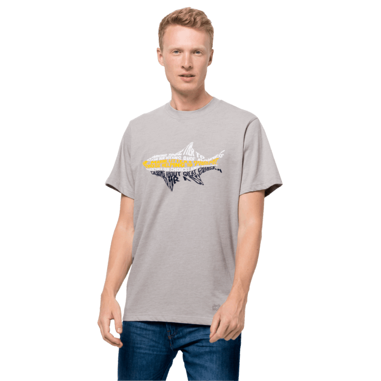 Ash Grey Best Brand Jack Wolfskin Men's Ocean Life T