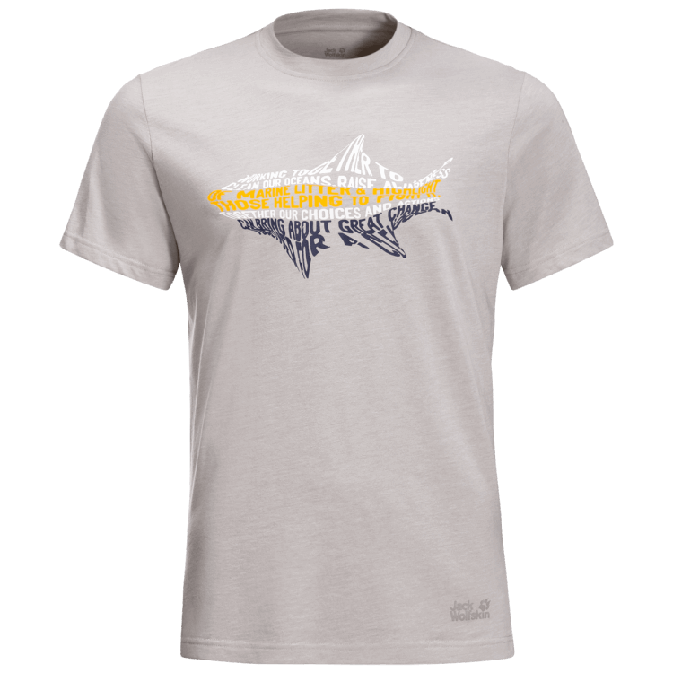 Ash Grey Best Brand Jack Wolfskin Men's Ocean Life T