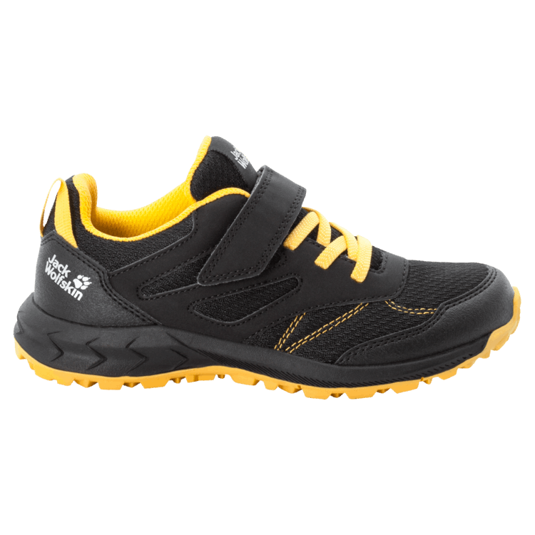 Black-Burly Yellow Xt Fashion Brand Jack Wolfskin Kid's Woodland Low Vc