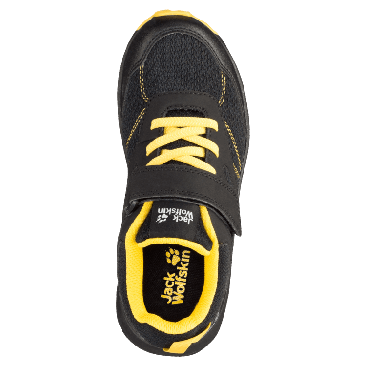 Black-Burly Yellow Xt Fashion Brand Jack Wolfskin Kid's Woodland Low Vc