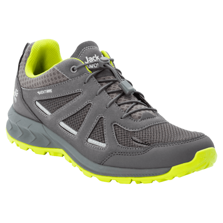 Grey-Lime Men's Woodland 2 Vent Low Collection Brand Jack Wolfskin