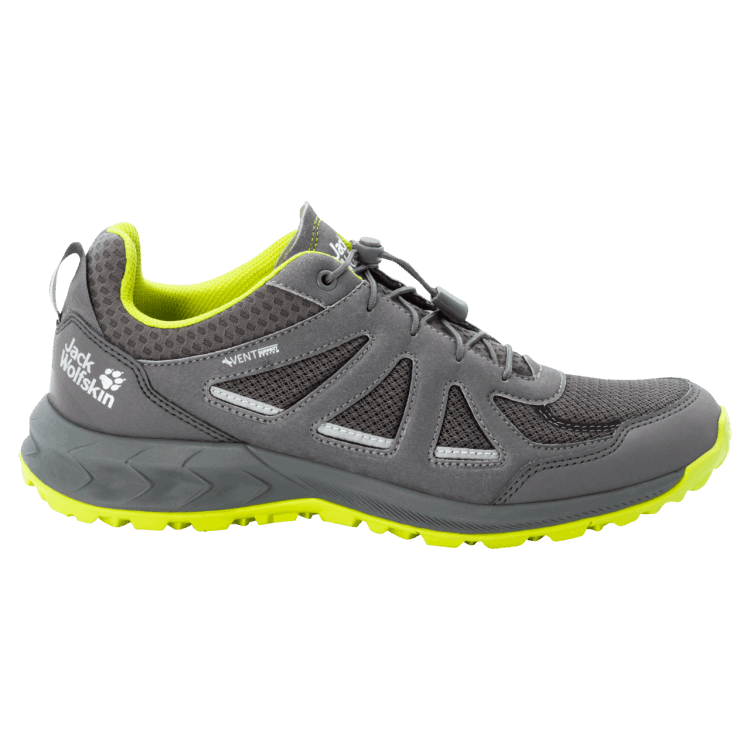 Grey-Lime Men's Woodland 2 Vent Low Collection Brand Jack Wolfskin